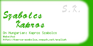 szabolcs kapros business card